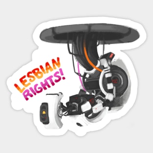 GLaDOS Says Lesbian Rights Sticker